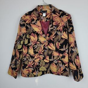 Vintage Robert Louis Tapestry Floral Prints Single Breasted Two Buttons Jacket M